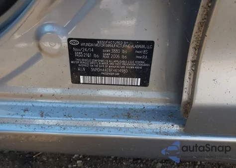 2015 Hyundai Elantra Se из США, поврежденный, VIN 5NPDH4AE6FH614980